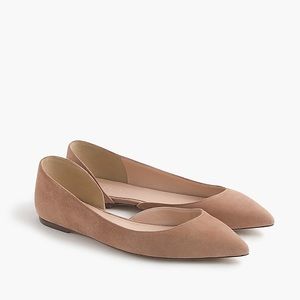 J.CREW Audrey Suede D’Orsay Flats Ashen Brown